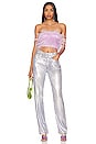 view 4 of 4 Lovers + Friends Marianne Feather Crop Top in Lavender