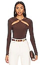 view 1 of 5 Delilah Bodysuit in Espresso Brown