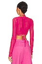 view 3 of 4 Marissa Sheer Rib Long Sleeve Micro Crop in Hot Pink