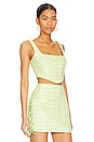 view 2 of 4 Avignon Bustier Top in Lime Green Tweed