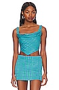 view 1 of 4 Montauk Bustier in Oceanic Teal Blue