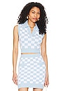 view 1 of 4 Eliada Checkered Top in Blue & White