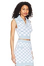 view 2 of 4 Eliada Checkered Top in Blue & White