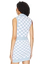 view 3 of 4 Eliada Checkered Top in Blue & White