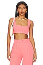 view 1 of 4 Sicily Crop Top in Coral Pink