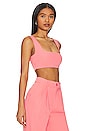 view 2 of 4 Sicily Crop Top in Coral Pink