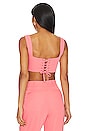 view 3 of 4 Sicily Crop Top in Coral Pink