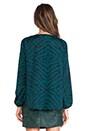 view 3 of 4 Daydream Blouse in Evergreen Animal