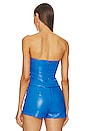 view 3 of 4 Kya Faux Leather Top in Royal Blue