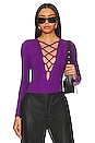 view 1 of 5 Aaliyah Bodysuit in Purple