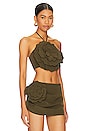 view 2 of 4 Zora Crop Top in Olive Green