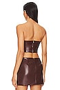 view 3 of 4 Ana Faux Leather Top in Pecan Brown