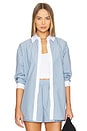 view 1 of 5 Alice Oversized Top in Sky Blue & White