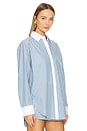 view 2 of 5 Alice Oversized Top in Sky Blue & White