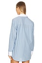 view 3 of 5 Alice Oversized Top in Sky Blue & White