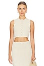 view 1 of 5 Agnese Cropped Vest in Cream