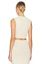 view 3 of 5 Agnese Cropped Vest in Cream