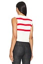 view 3 of 4 Alvise Stripe Top in Ivory & Red