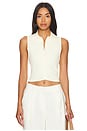 view 1 of 4 Esti Sleeveless Polo Vest Top in Cream