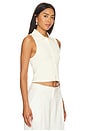 view 2 of 4 Esti Sleeveless Polo Vest Top in Cream