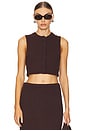 Agnese Cropped Vest in Brown