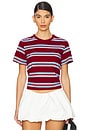 view 1 of 4 Lindsay Tee in Red & Blue Stripe