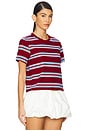 view 2 of 4 Lindsay Tee in Red & Blue Stripe