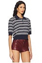 view 2 of 4 Sheeva Stripe Polo in Navy & Ivory