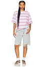 view 4 of 4 Devon Tee in Pink Multi Stripe