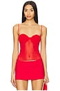 view 1 of 5 Steph Sheer Top in Red