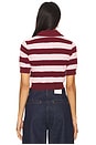 view 3 of 4 Carrine Polo Top in Maroon And Pink