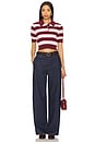 view 4 of 4 Carrine Polo Top in Maroon And Pink