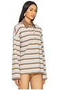 view 2 of 4 Rowan Rugby Top in Blue & Brown Stripe