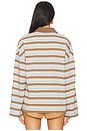 view 3 of 4 Rowan Rugby Top in Blue & Brown Stripe