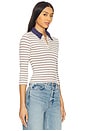 view 2 of 4 Dafne Polo Top in Ivory Multi Stripe