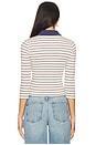 view 3 of 4 Dafne Polo Top in Ivory Multi Stripe