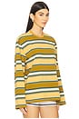 view 2 of 4 Ella Top in Moss Green Stripe