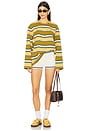view 4 of 4 Ella Top in Moss Green Stripe