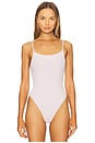 view 2 of 5 Ribbed Square Neck Bodysuit in Blush Pink