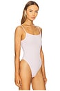 view 3 of 5 Ribbed Square Neck Bodysuit in Blush Pink