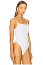 view 3 of 5 Ribbed Square Neck Bodysuit in White
