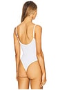 view 4 of 5 Ribbed Square Neck Bodysuit in White