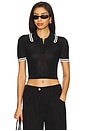 Orsola Short Sleeve Polo in Black