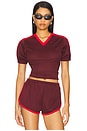 view 1 of 4 Adina Top in Burgundy & Red