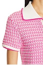 view 5 of 5 Lena Polo Top in Pink & White