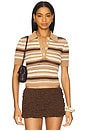 Lucia Polo Top in Brown Multi