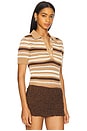 view 2 of 4 Lucia Polo Top in Brown Multi
