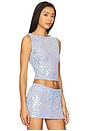 view 2 of 5 Erin Sequin Top in Light Blue Sequin