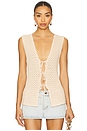 view 1 of 4 Lizzy Tie Front Vest in Beige