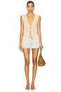 view 4 of 4 Lizzy Tie Front Vest in Beige